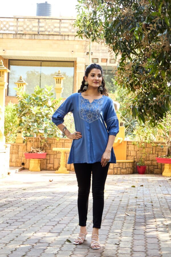 Indigo Charm - Blue Short Kurti