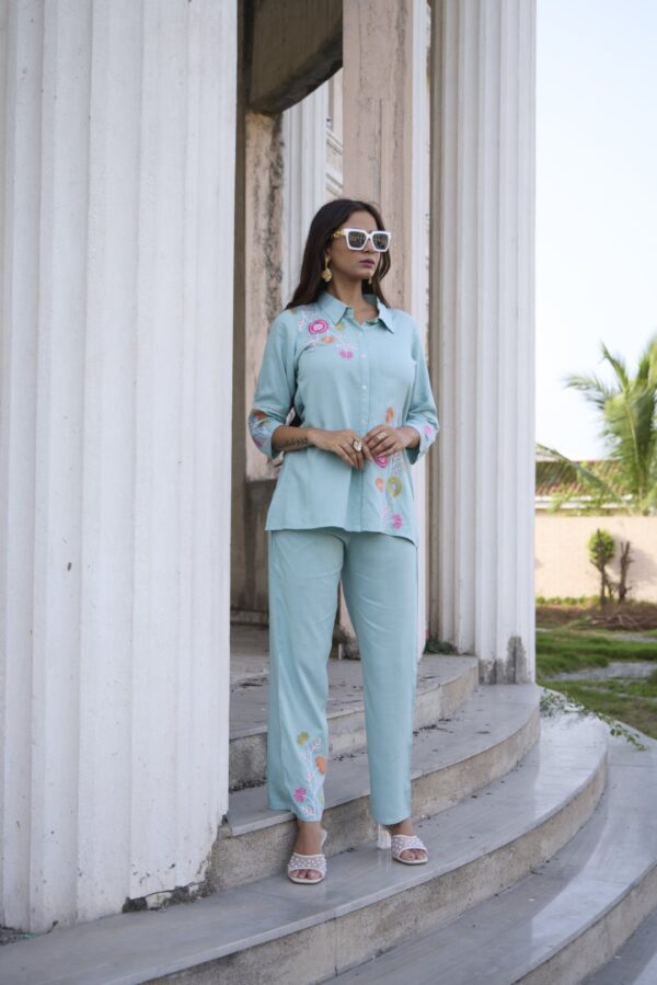Pastel Aqua Floral Co-ord Set