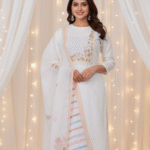 Chandni Glow - Elegant White Linen Suit Set with Digital Dupatta