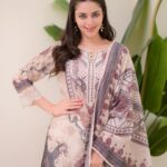 Ivory Bloom - Printed Muslin Three - Piece Suit Set