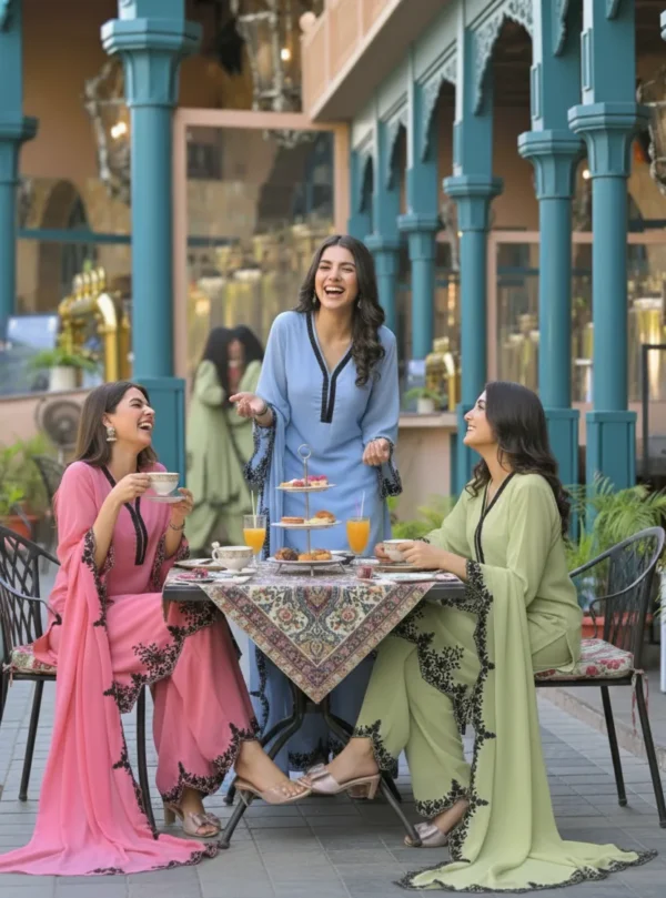 Scalloped Grace Three Piece Suit Set