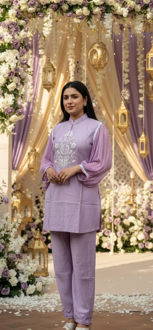 Lavender Breeze Embroidered Co-ord Set