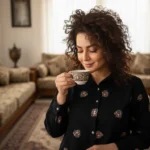 Corduroy Floral Embroided Shirt