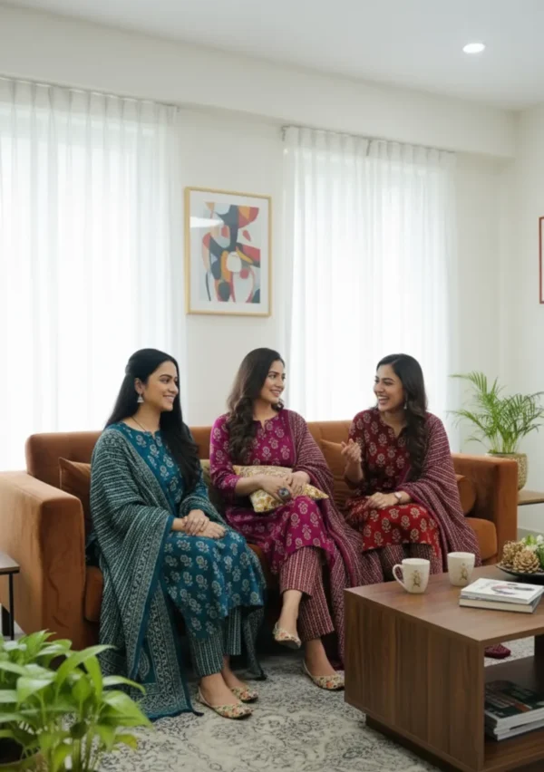 Graceful Phoolwari Three Piece Suit Set