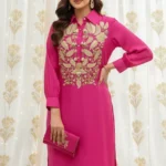 Rajwadi Zari Embroidered Straight-Fit Set