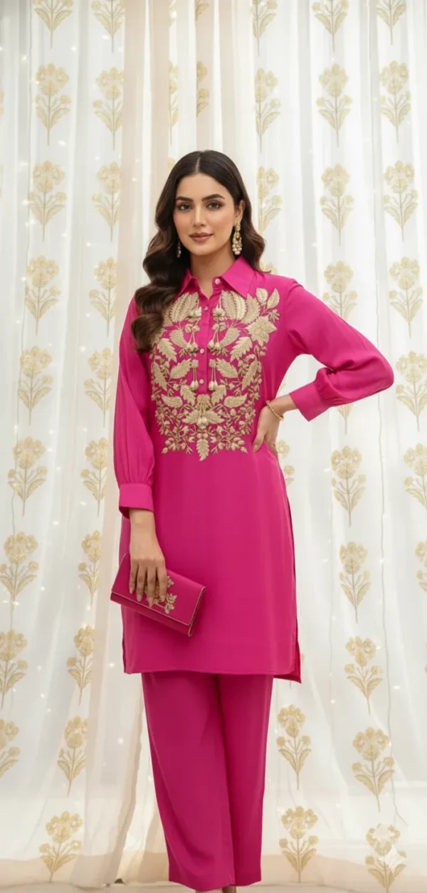 Rajwadi Zari Embroidered Straight-Fit Set