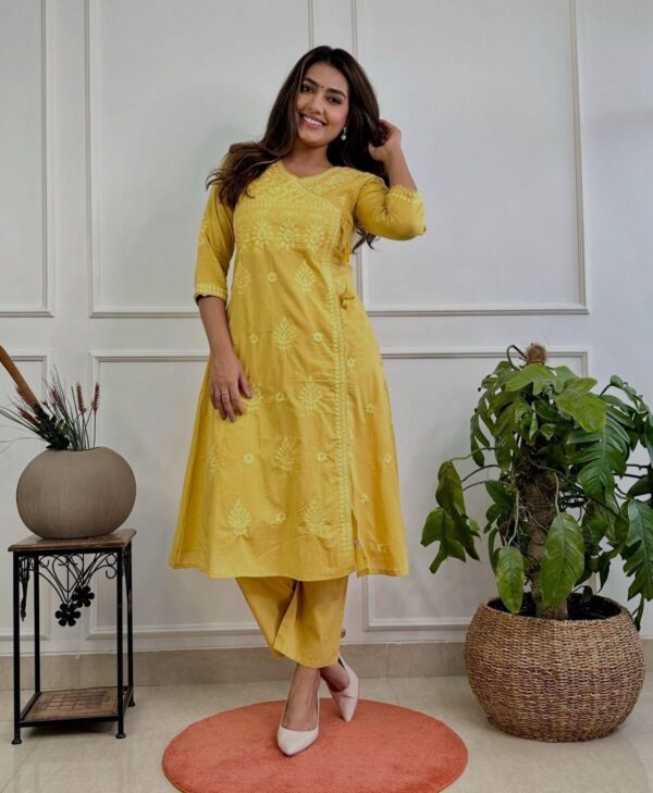 Sunrise Yellow Chikankari Two - Piece Kurta Set