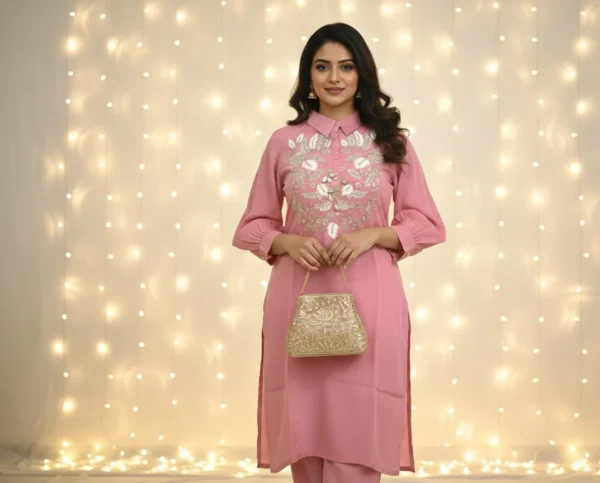 Rajwadi Zari Embroidered Straight-Fit Set