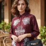 Five Flower Embroided Shirt