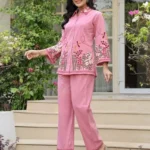 The Rose Bloom Embroidered Cotton Co-ord Set