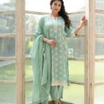 Fresh Breeze - Seafoam Green Embroidered Cotton Suit