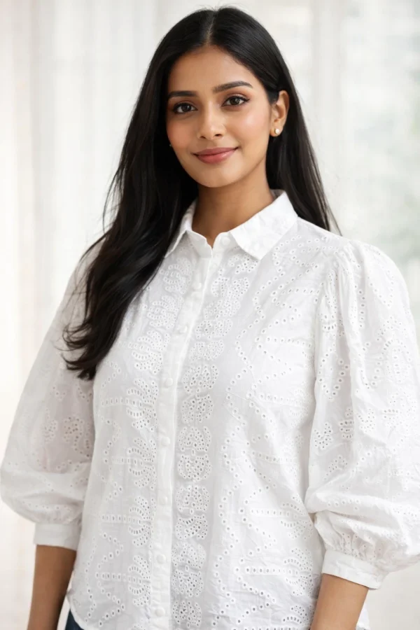 White Hacoba Cotton Shirt