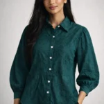 Teal Puff Sleeve Shirt