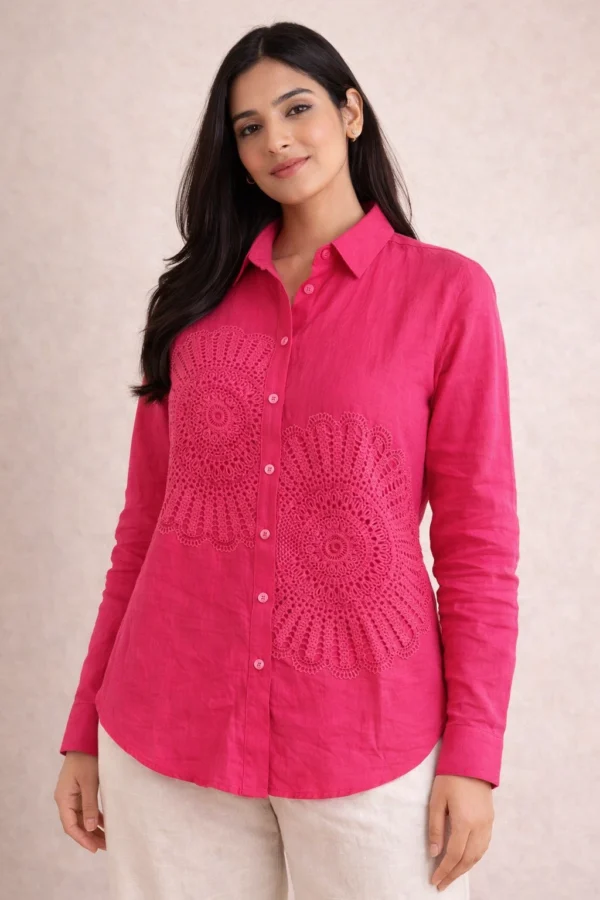 The Crochet Bloom With long Sleeves  Shirt