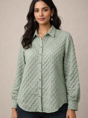 Vintage Sage Popcorn Shirt