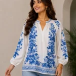 Indo-Western Floral Print Boho Top