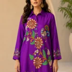Royal Violet Mayur Silk Long Shirt