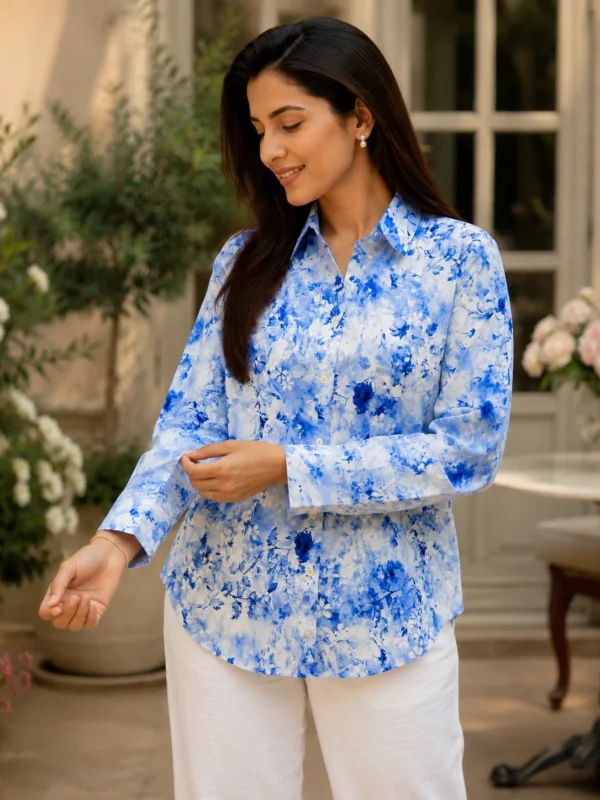 Cloud Bloom Floral Printed Shirt