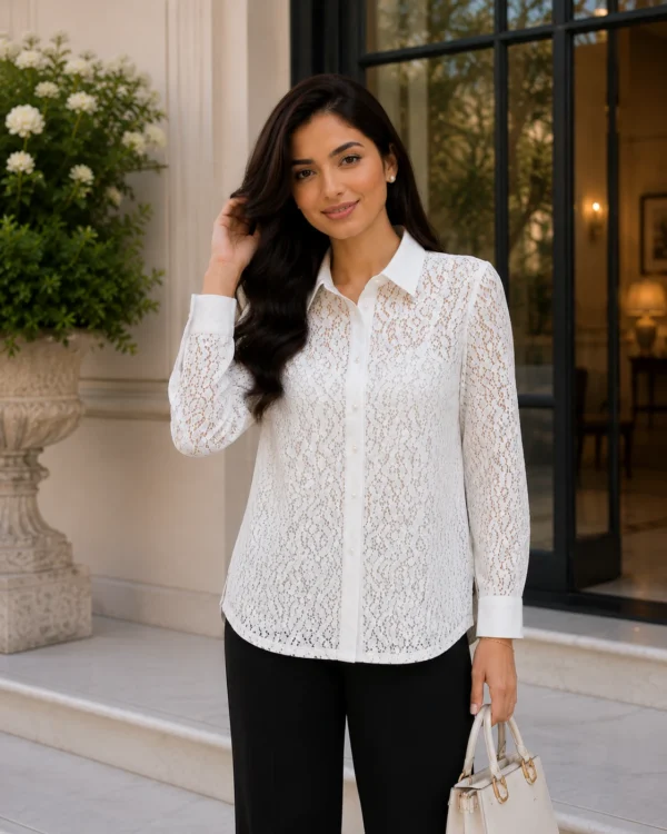 Elegant Lace Hakoba Shirt