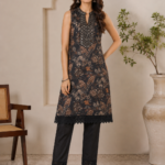 Midnight Floral Mirror- Work Lace Detailed Co-ord Set