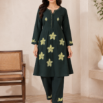 Forest Fleur Two-Piece Hand Painted Flower Kurta Set