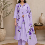 Soft Lavender Charm Hand PaintedThree-Piece Suit Set