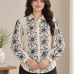 Daisy Sketch Embroidered Shirt
