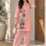 Blush- Bloom Flower Emboidered  Co-ord Set